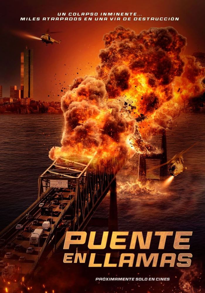puente en llamas poster 1